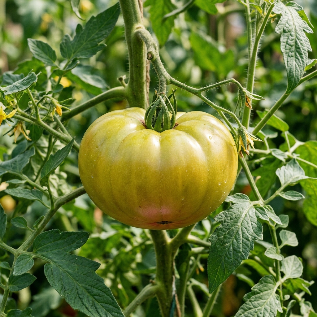 Aunt Ruby's German Green tomato on the plant