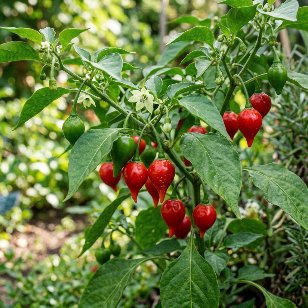 Biquinho Pepper chili pepper on the plant