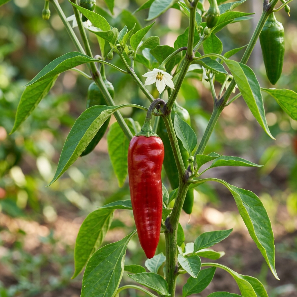 Choricero Pepper chili pepper on the plant
