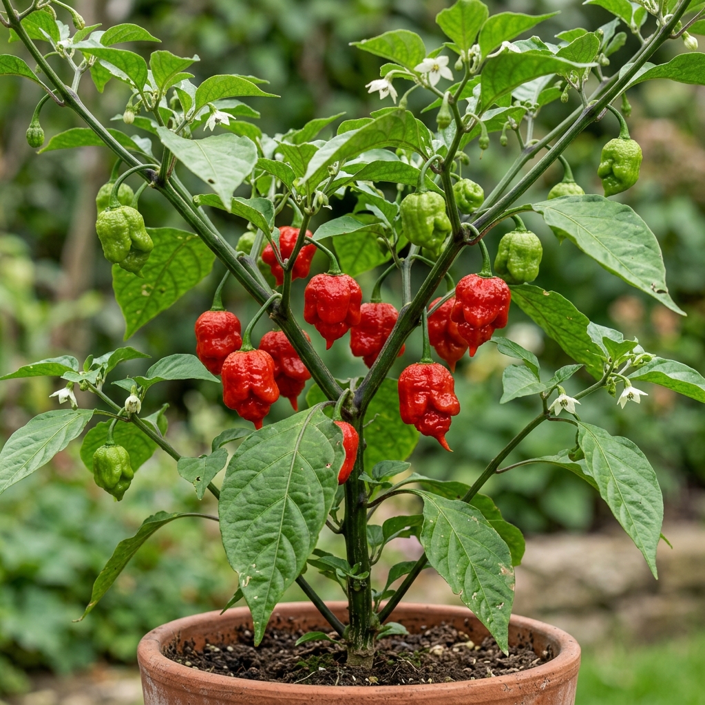 Dragon's Breath Pepper chili pepper on the plant