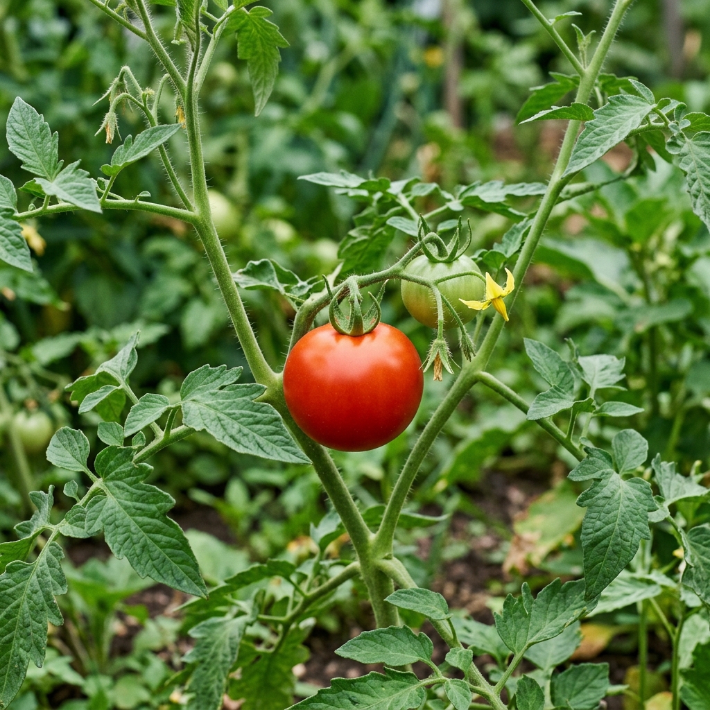 Early Girl tomato on the plant