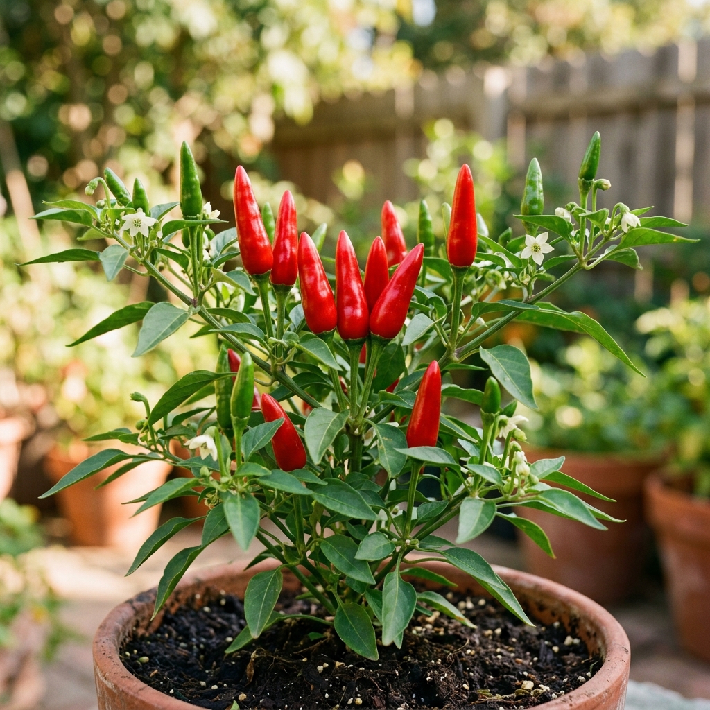 Facing Heaven Pepper chili pepper on the plant