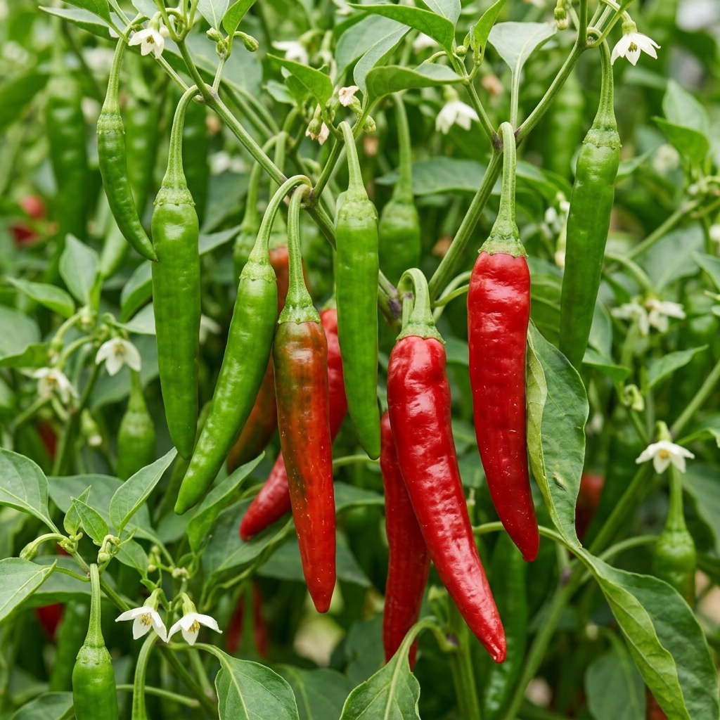 Gochu Pepper chili pepper on the plant