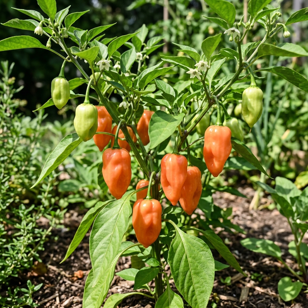 Habanada Pepper chili pepper on the plant