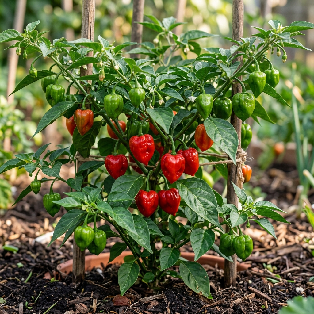 Hinkelhatz Pepper chili pepper on the plant