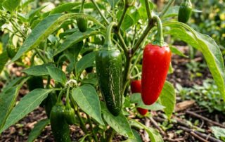 Jalapeño chili pepper on the plant