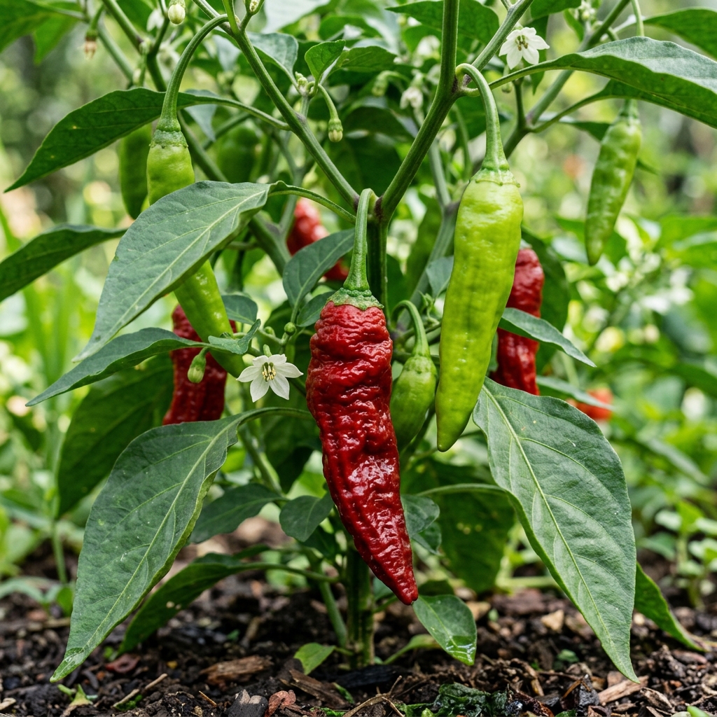 Kashmiri Chili chili pepper on the plant