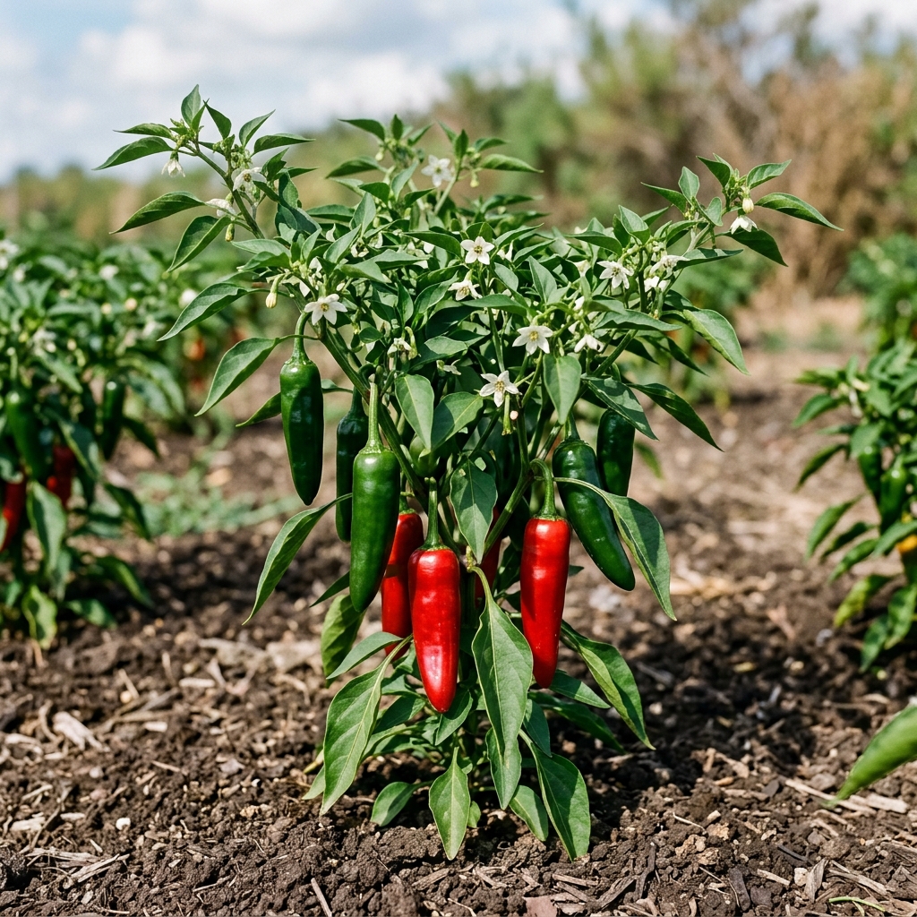 NuMex Joe E. Parker Pepper chili pepper on the plant