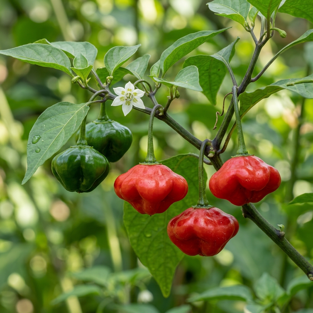 Pimenta Cambuci chili pepper on the plant