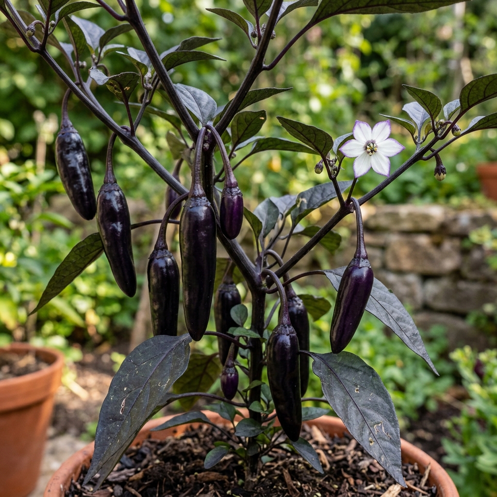 Pimenta da Neyde chili pepper on the plant