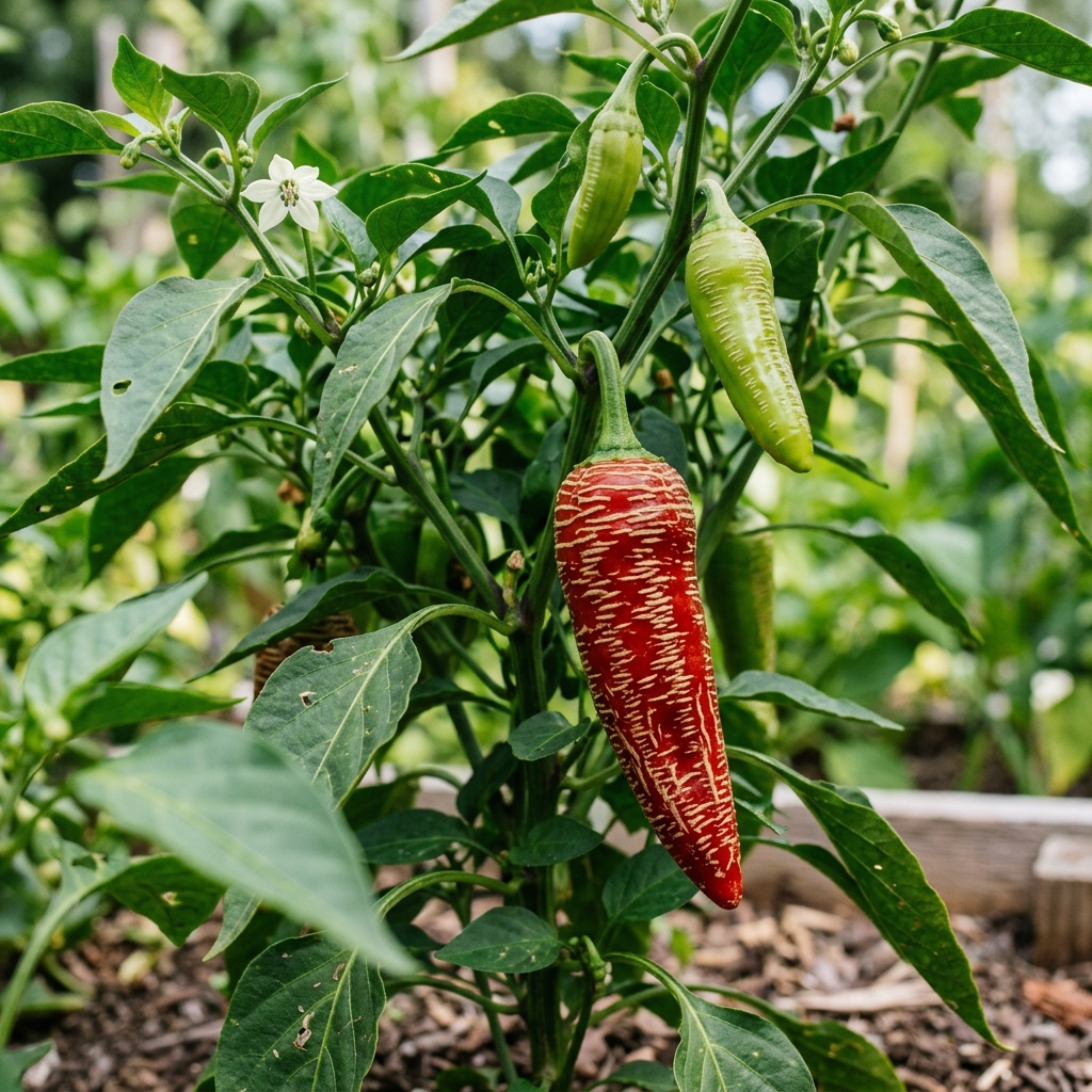 Rezha Macedonian Pepper chili pepper on the plant
