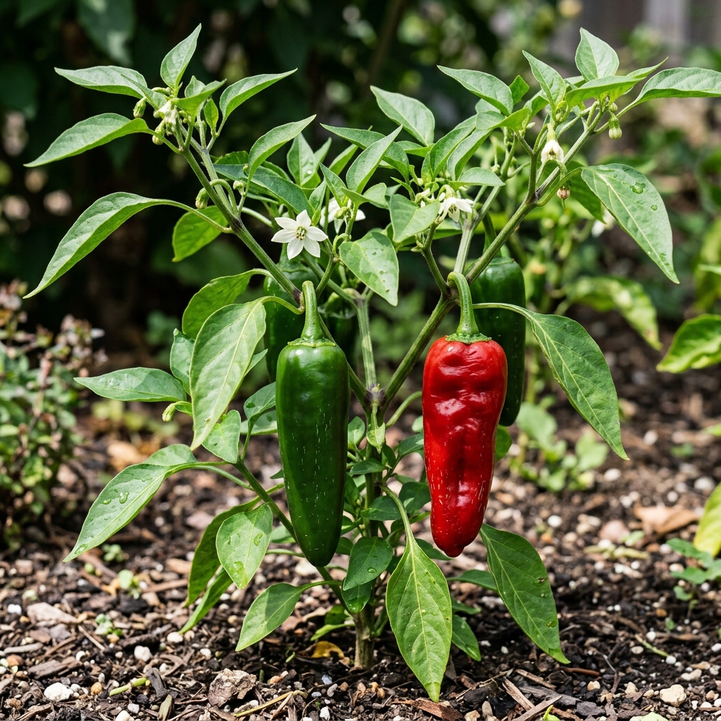 Sandia Pepper chili pepper on the plant