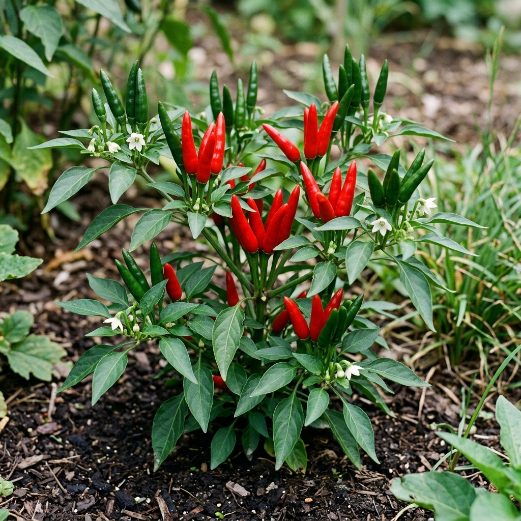 Santaka Pepper chili pepper on the plant