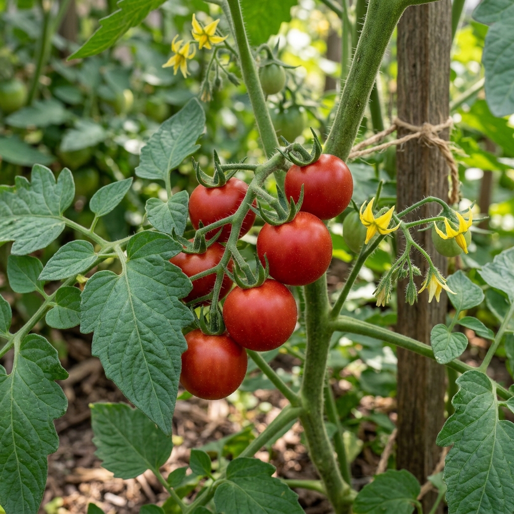 Stupice tomato on the plant