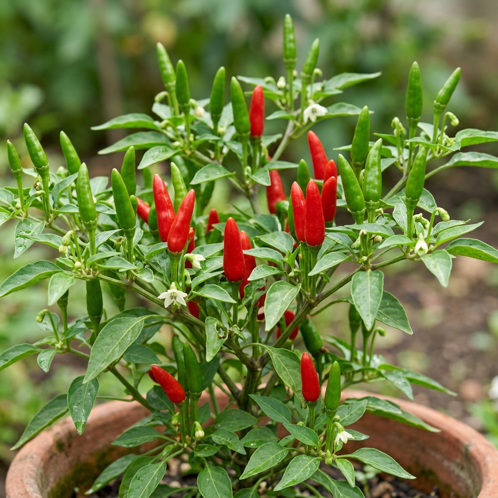 Aji Caballero chili pepper on the plant