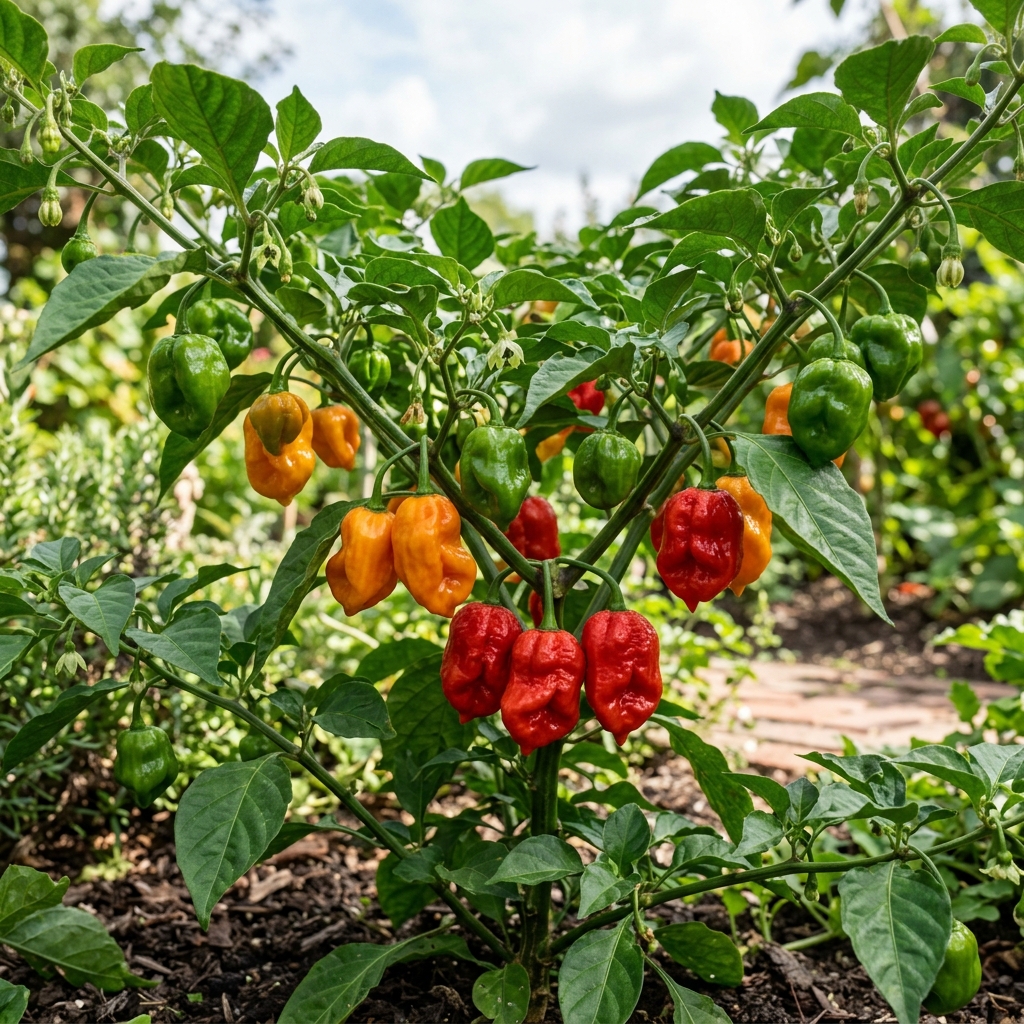 Aji Chombo Pepper chili pepper on the plant