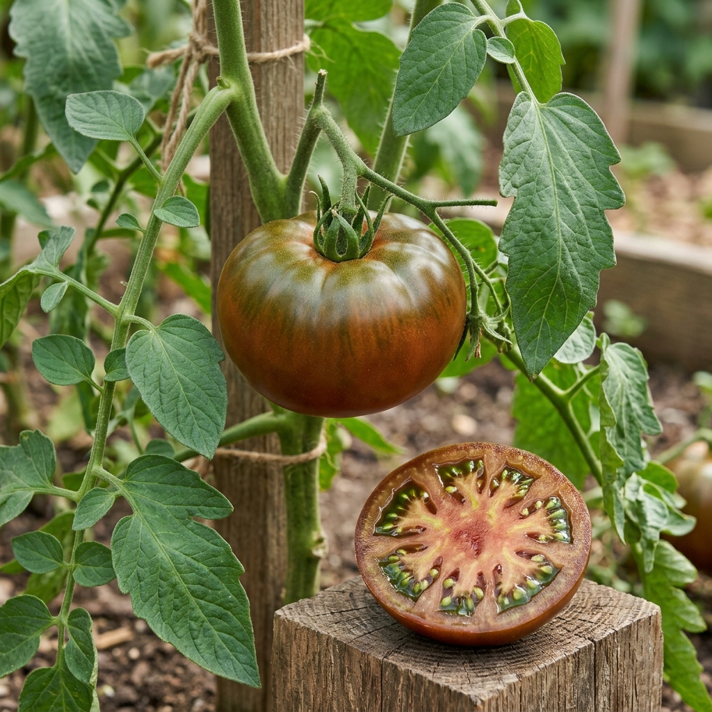 Black Sea Man tomato on the plant