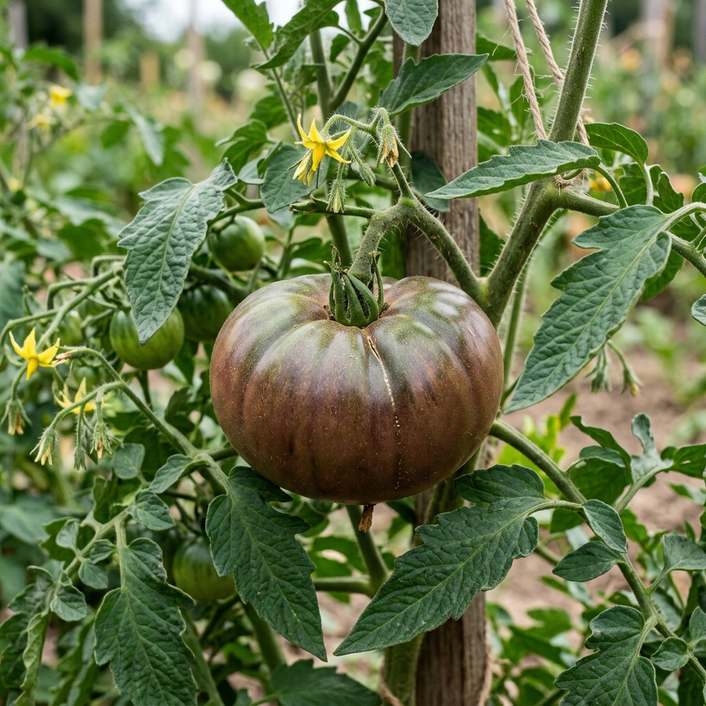 Black from Tula tomato on the plant