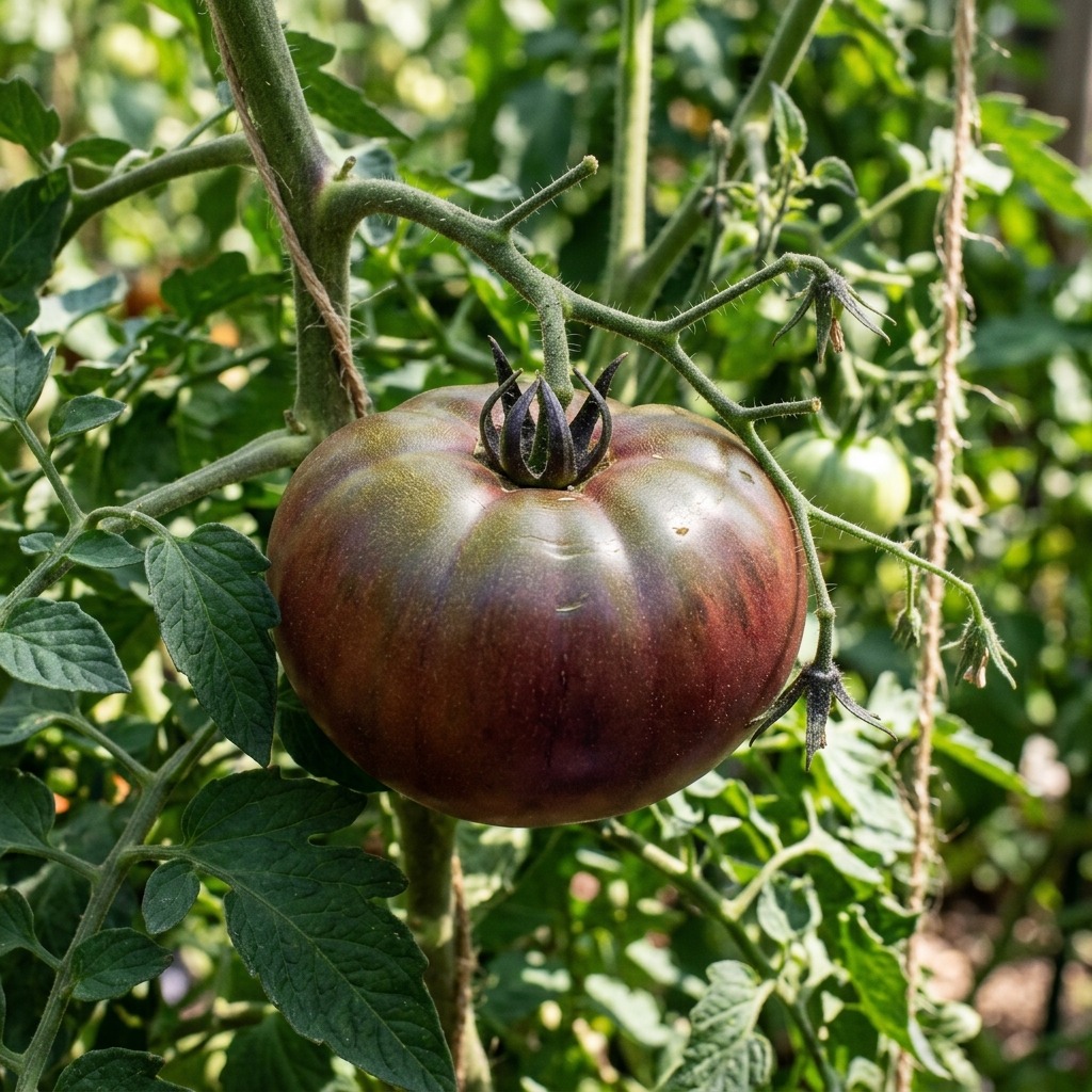 Carbon tomato on the plant