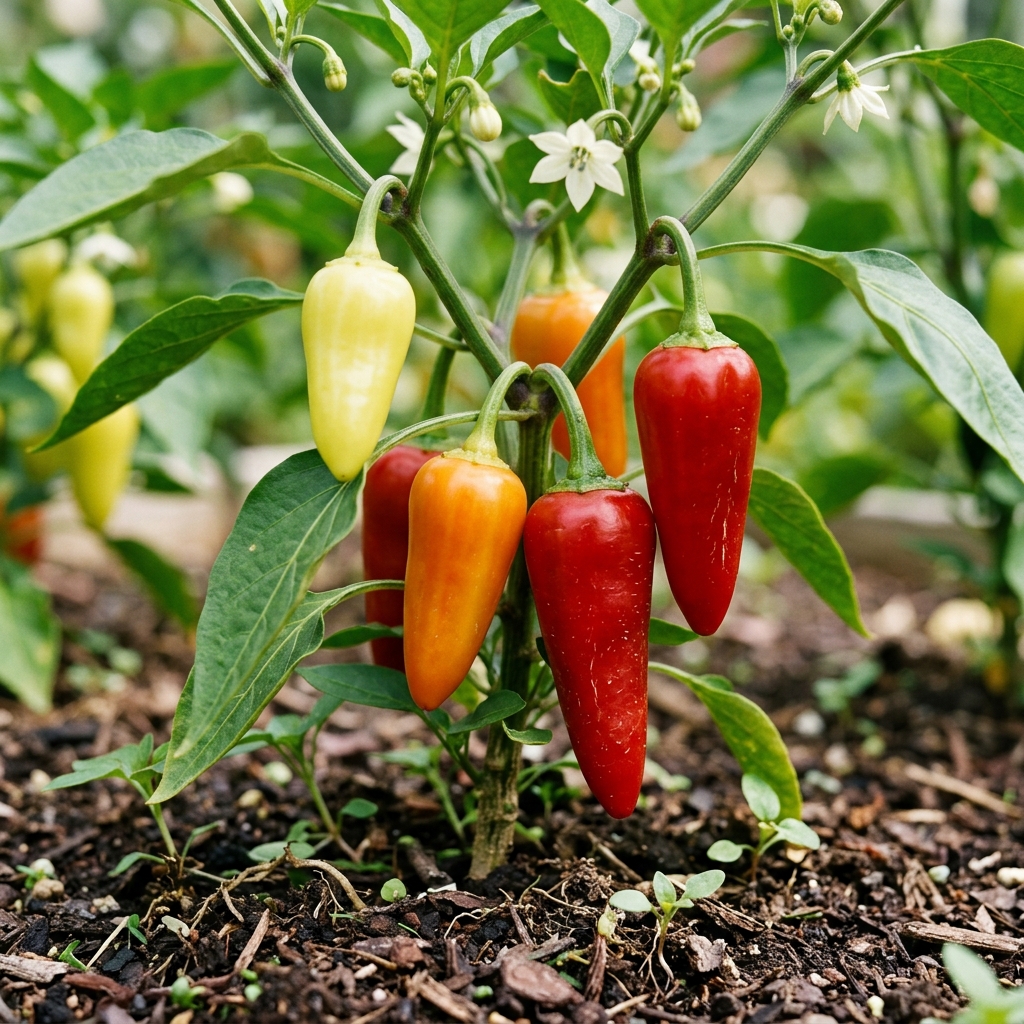 Cascabella Pepper chili pepper on the plant