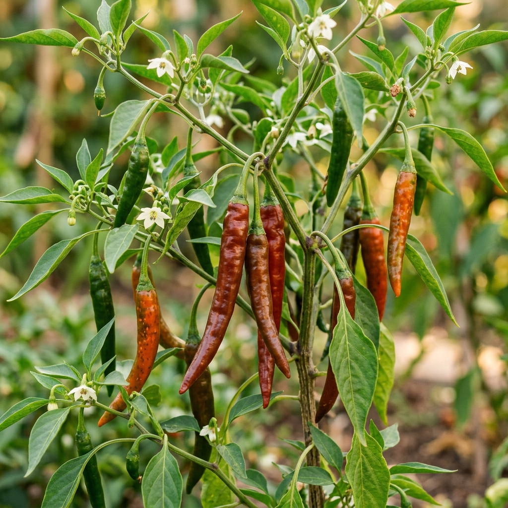 Chilcostle Pepper chili pepper on the plant