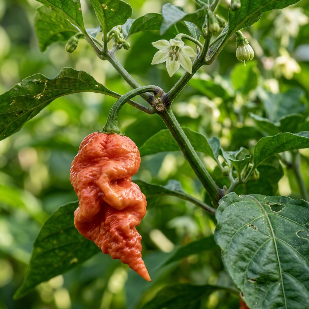 Death Spiral Pepper chili pepper on the plant