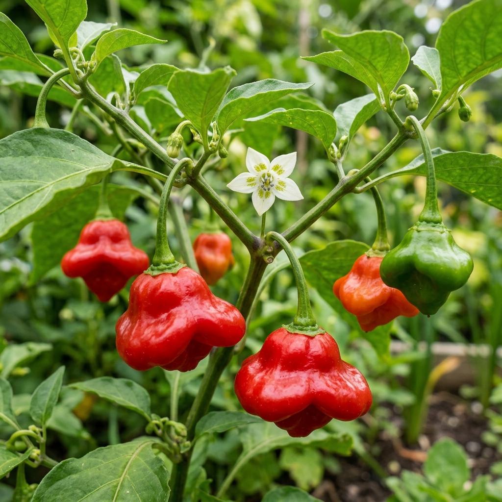 Mad Hatter Pepper chili pepper on the plant