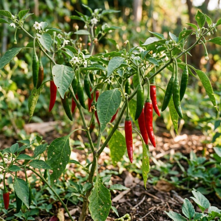 Onza Pepper chili pepper on the plant