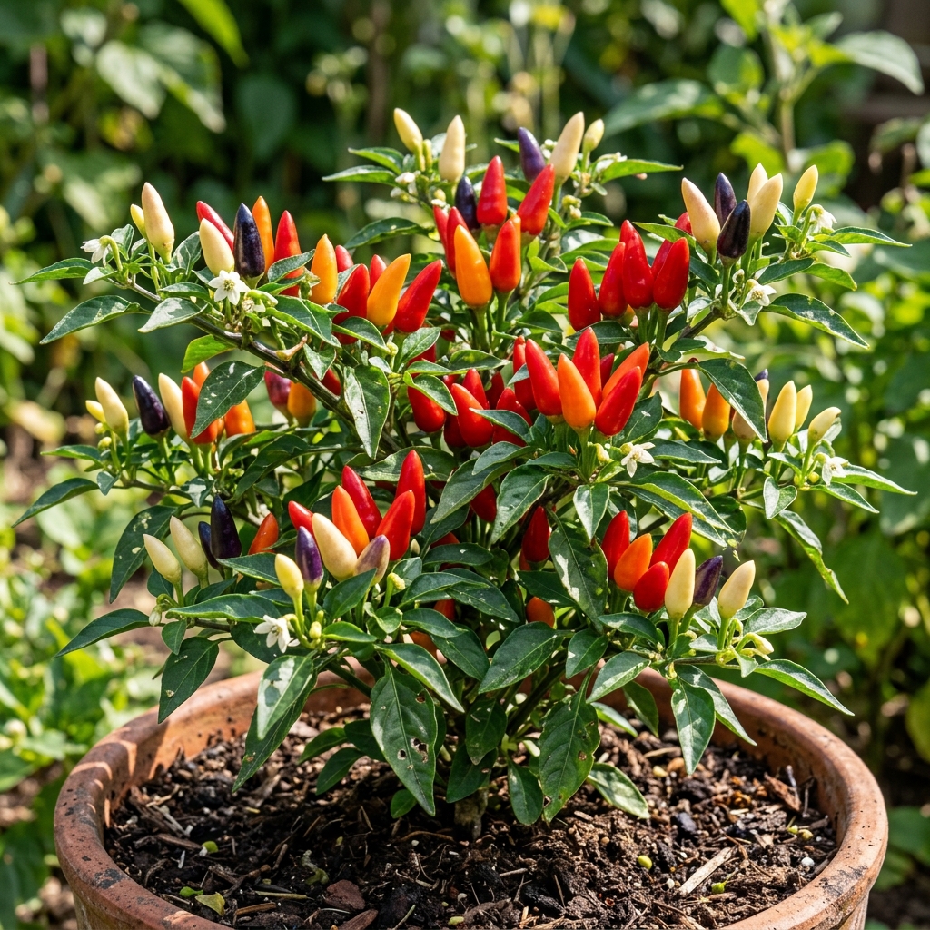 Prairie Fire Pepper chili pepper on the plant
